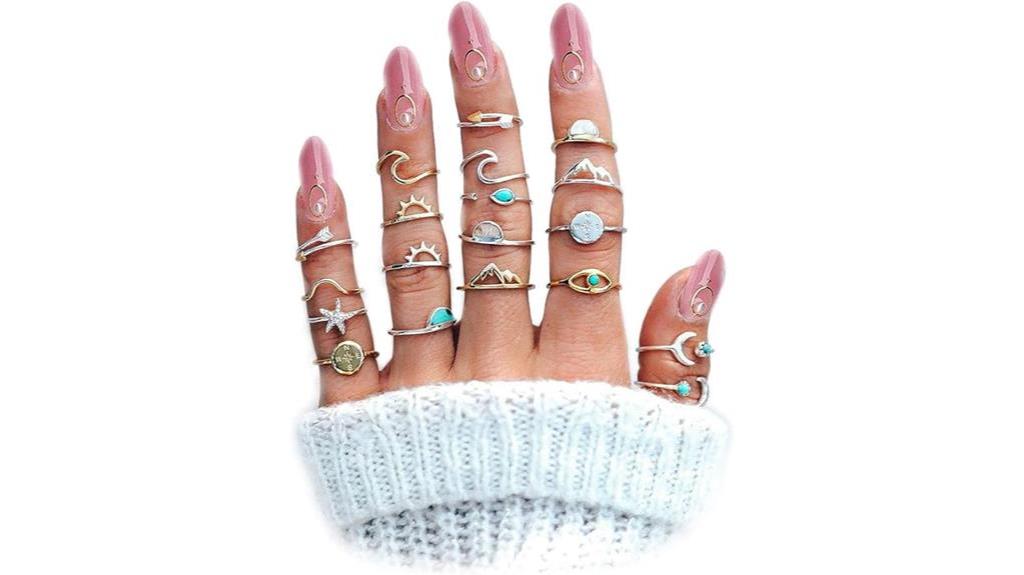 trendy boho retro rings