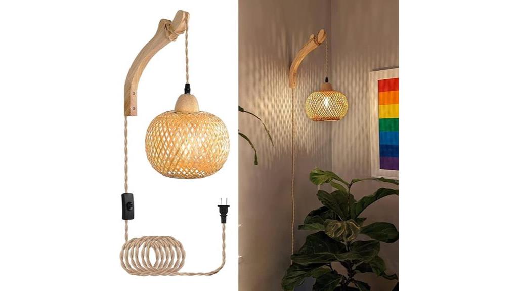 unique bamboo wall sconces