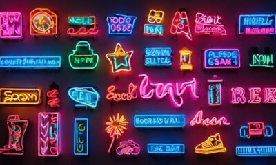 vibrant neon wall decor