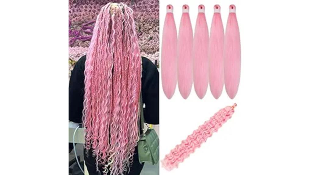 vibrant pink pre stretched hair