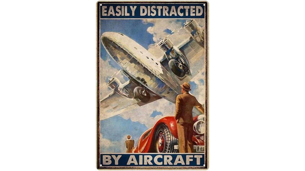 vintage airplane metal sign