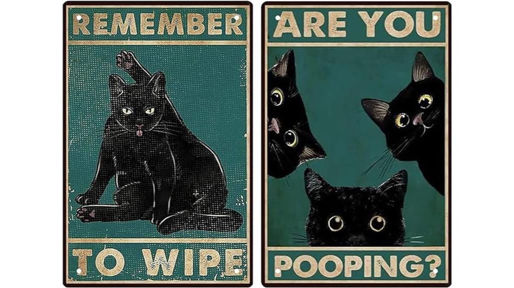 vintage black cat sign