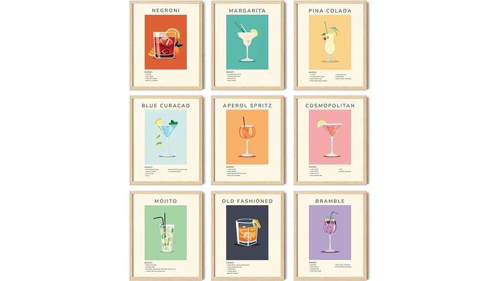 vintage cocktail poster decor