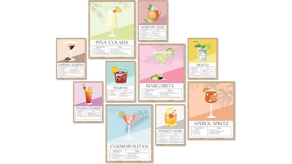 vintage cocktail poster decor