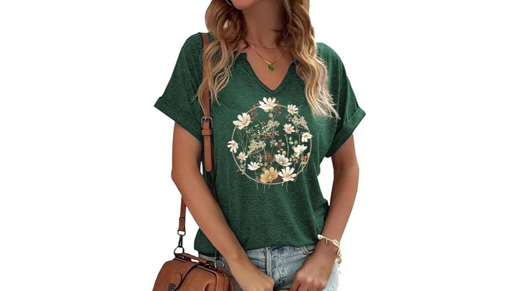 vintage floral v neck blouse