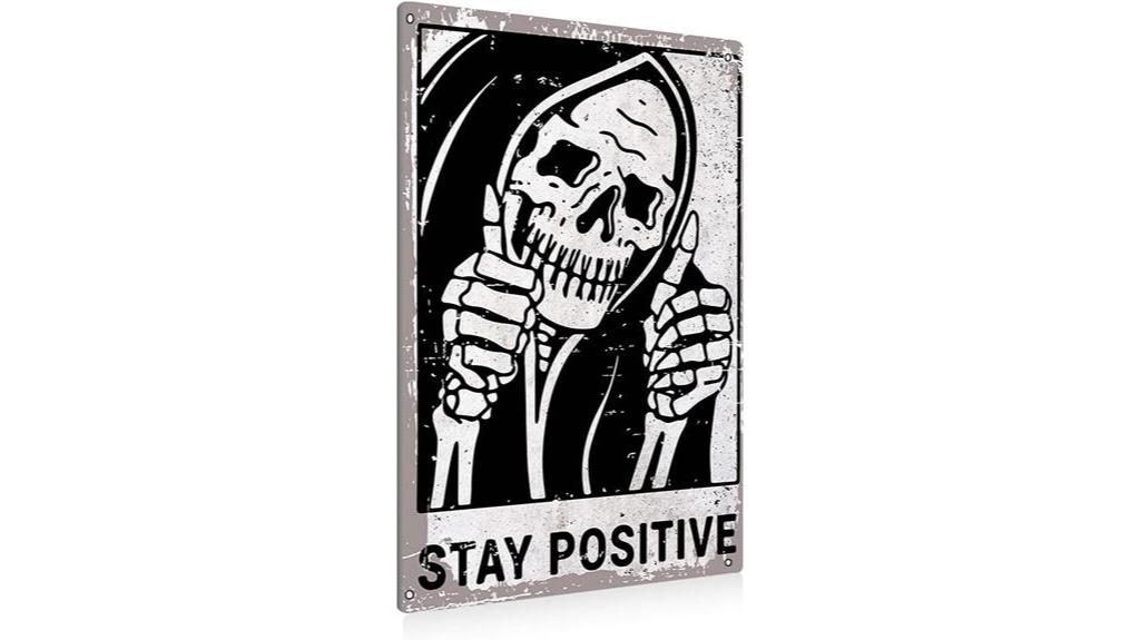 vintage skull tin sign