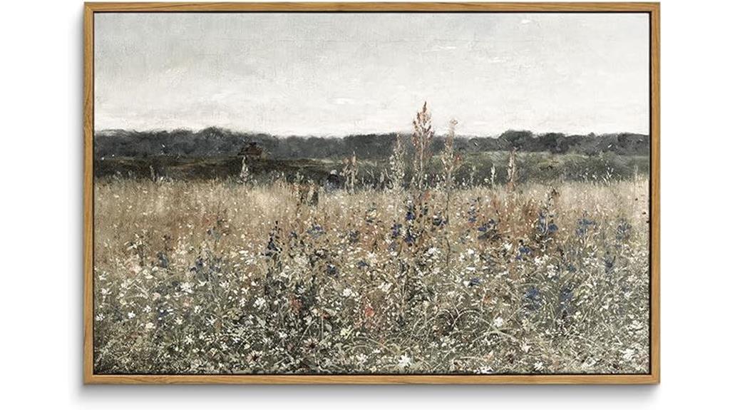 vintage wildflower field art