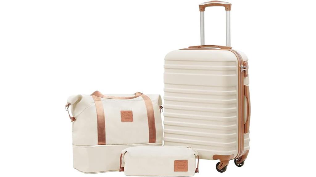 white hardside carry on set