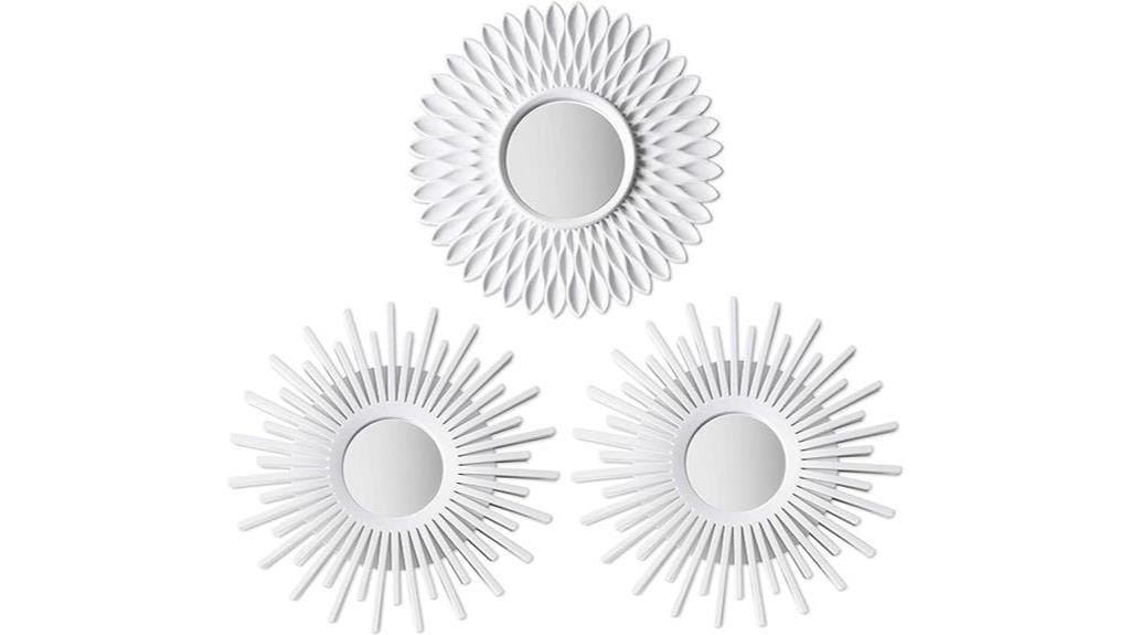 white wall mirrors set