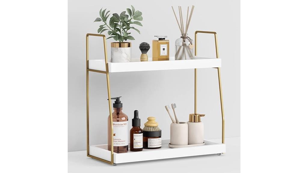 wooden sink organizer shelf