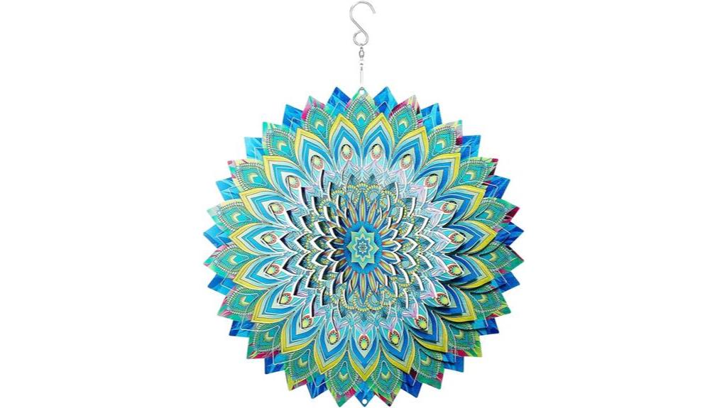 3d peacock wind spinner