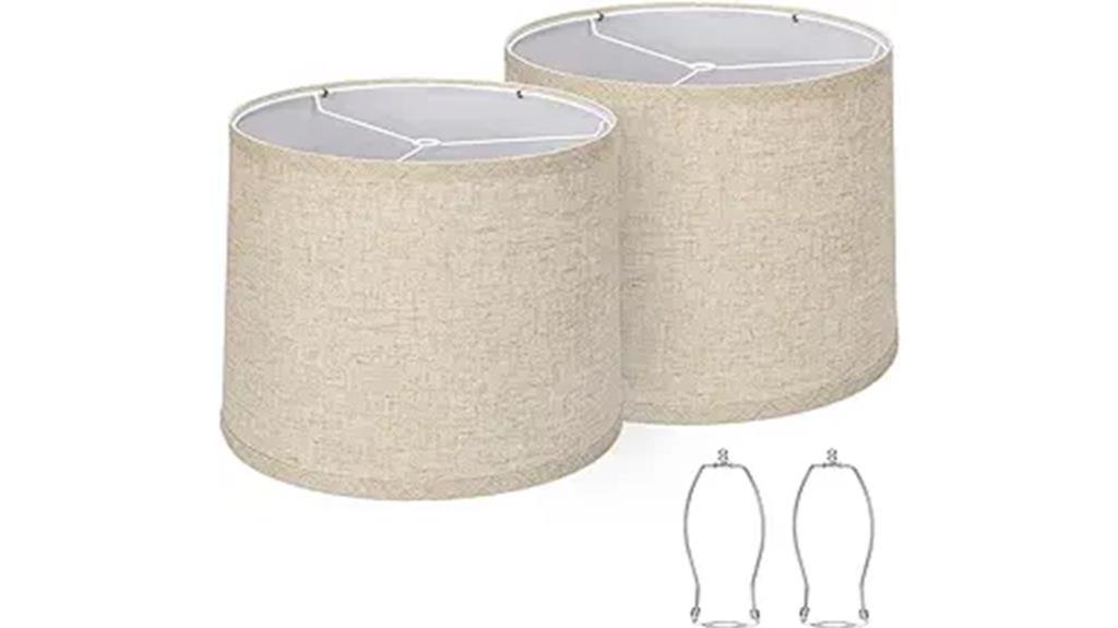 beige linen handcrafted lampshades