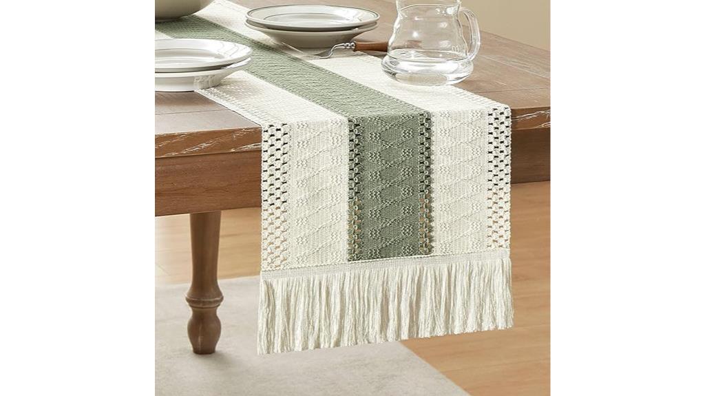 bicolor macrame table runner