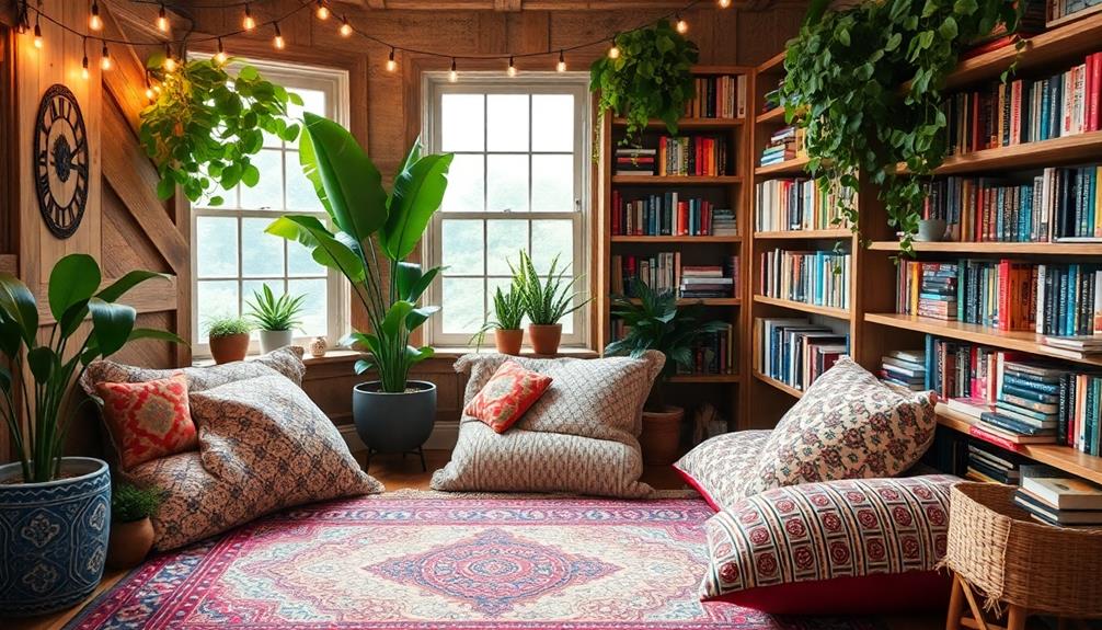 bohemian cozy reading nook