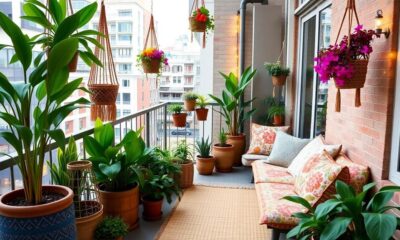 boho balcony garden design