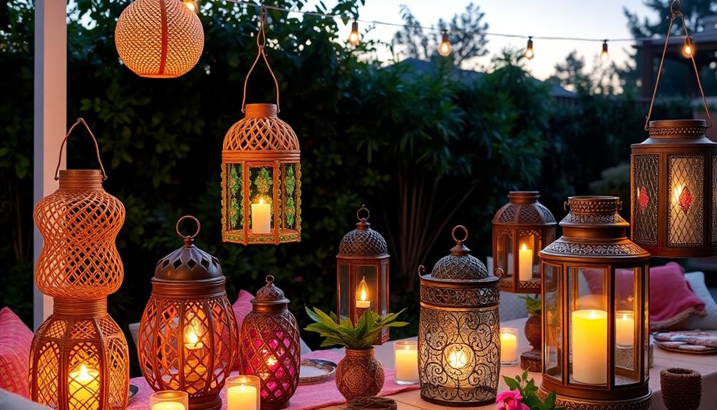 boho chic outdoor lantern selection