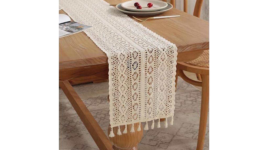 boho crochet table runner