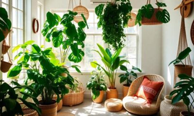 boho decor indoor plants