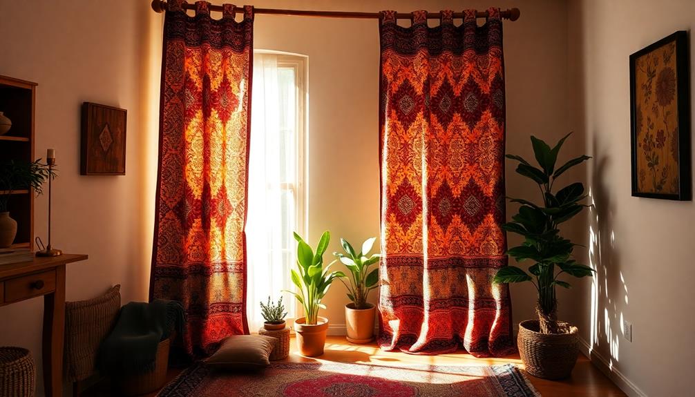 boho ethnic print curtains