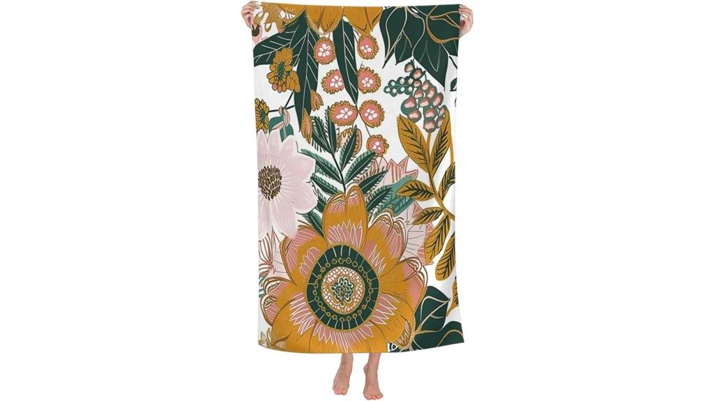 boho floral sand free towel