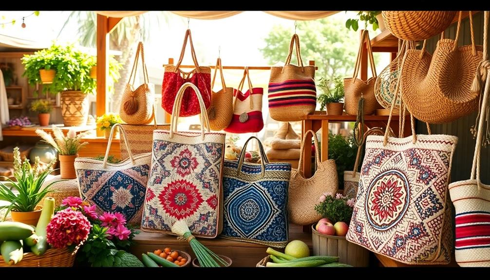 boho handwoven market bags