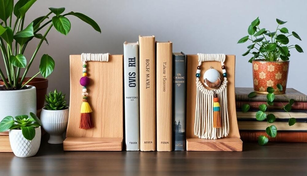 boho inspired bookends for decor