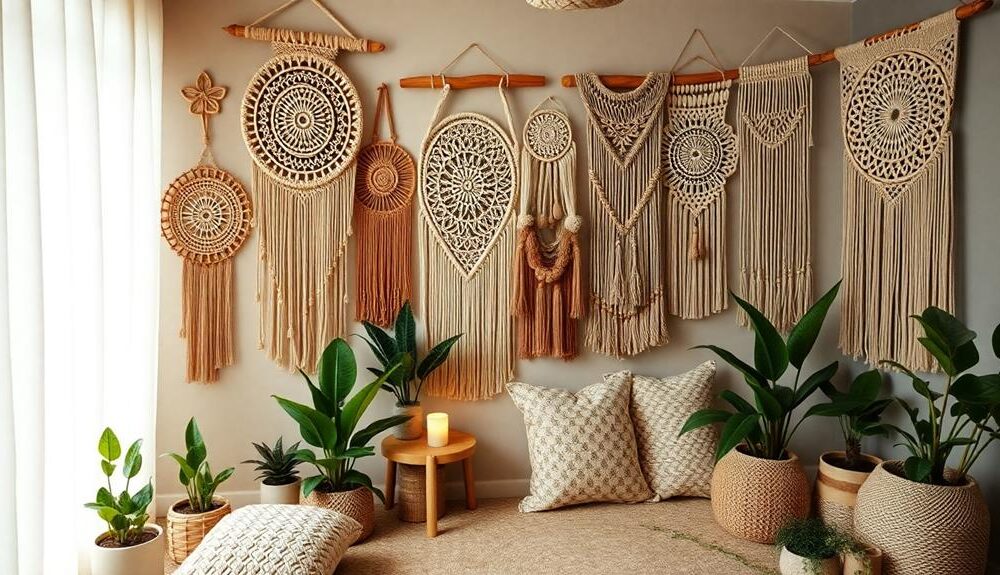 boho macram wall hangings