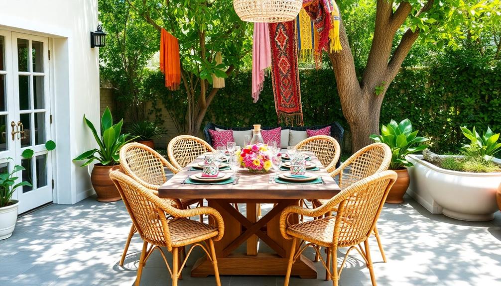 boho outdoor dining selection