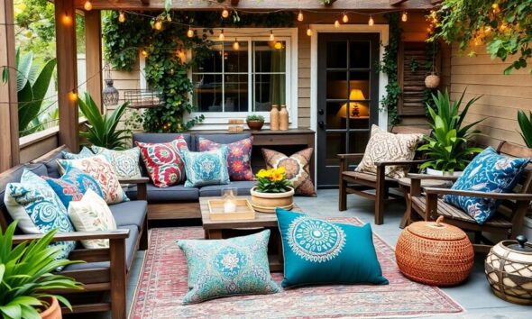 boho outdoor throw pillows