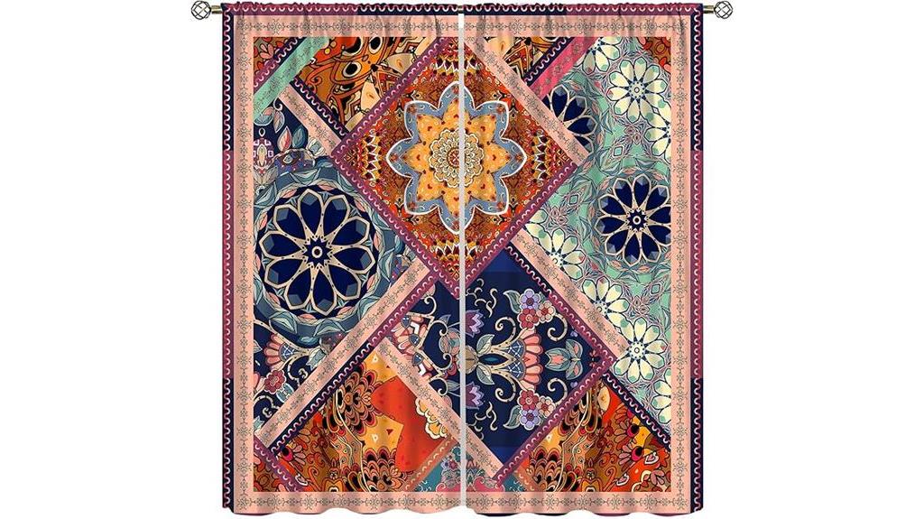 boho patchwork curtains 42x63