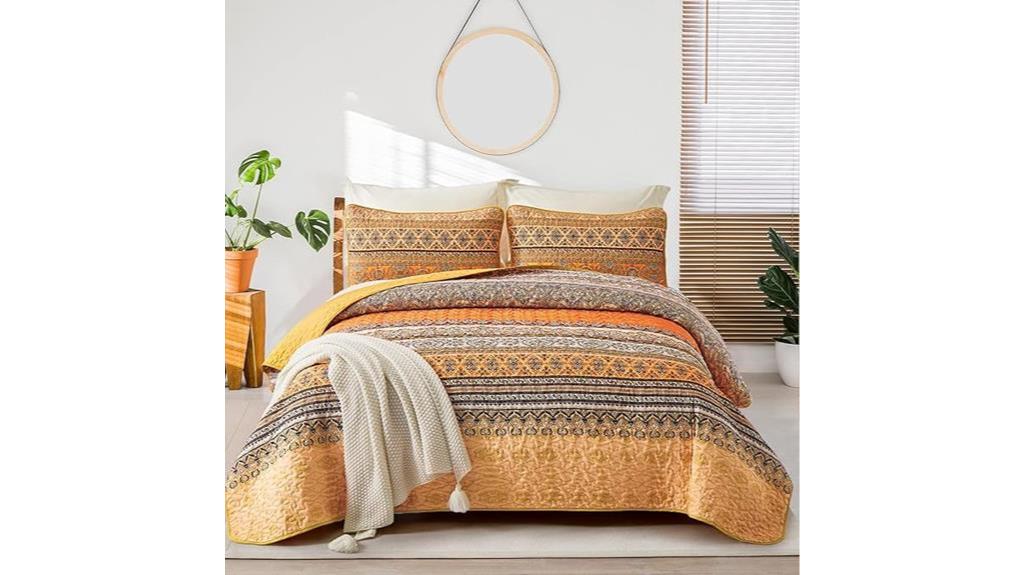 boho queen quilt set