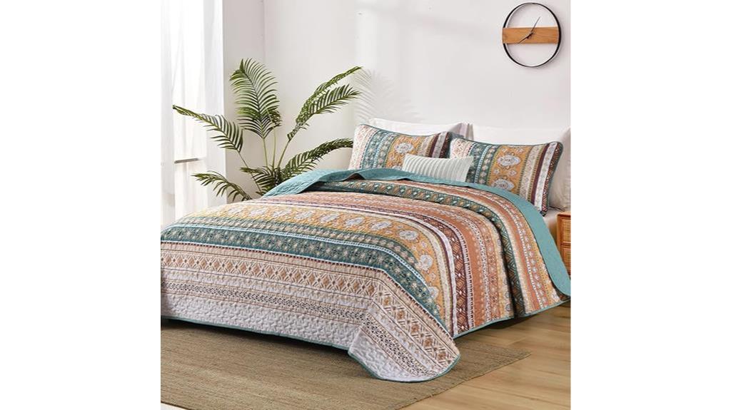 boho queen quilt set