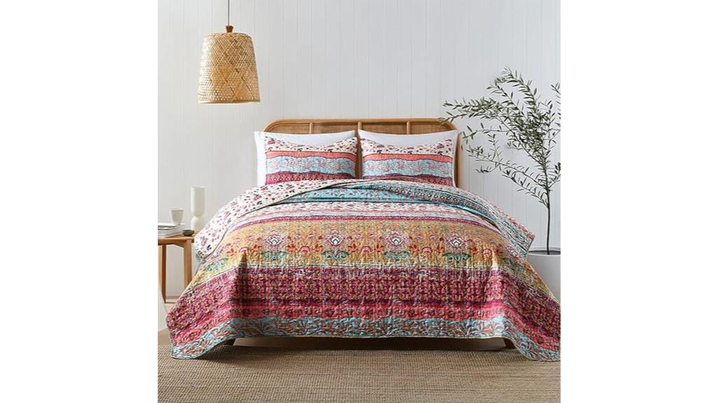 boho queen quilt set