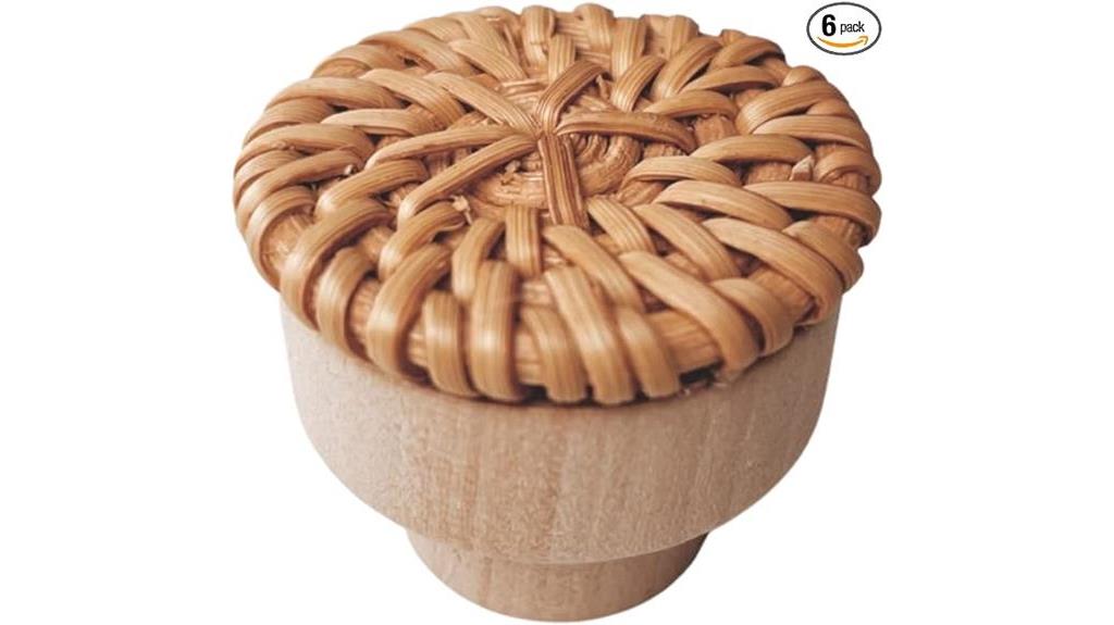 boho rattan cabinet knobs