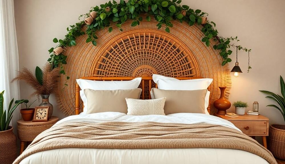 boho rattan headboard selection