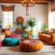 boho seating moroccan poufs