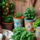 boho small space herb garden