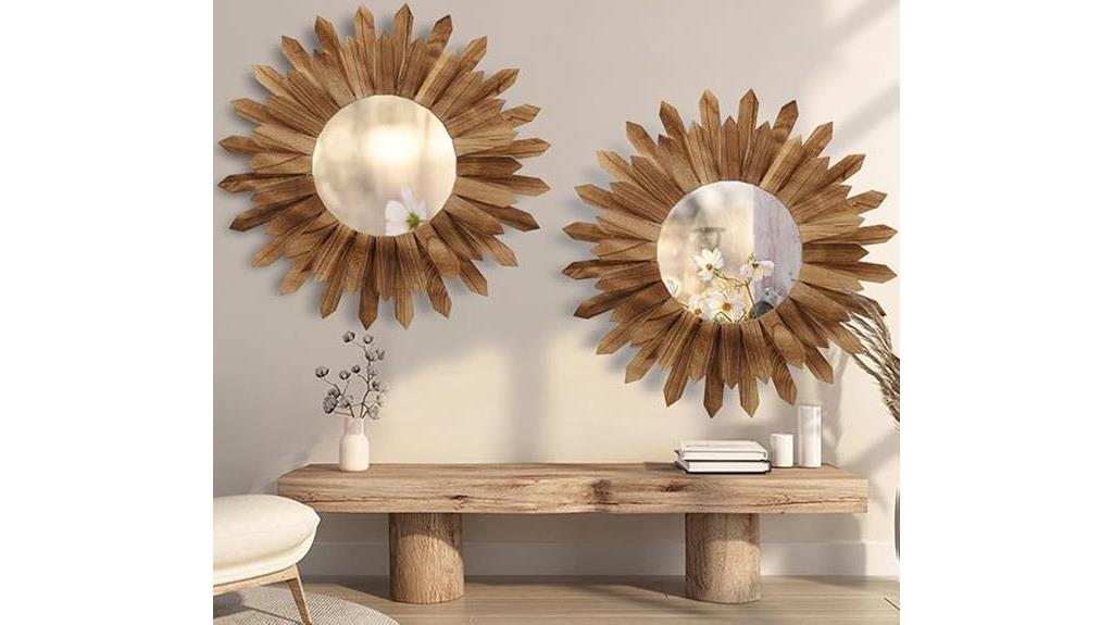 boho sunburst wall mirror