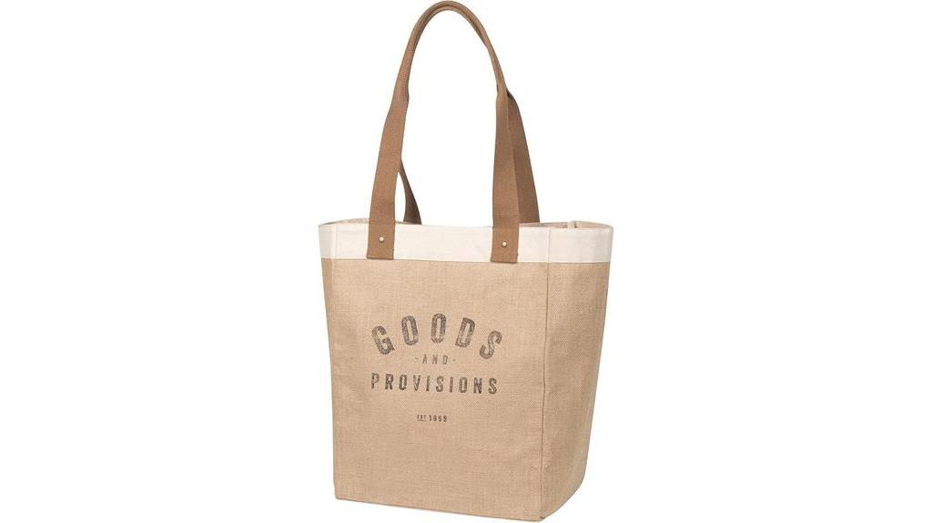 burlap market tote bag