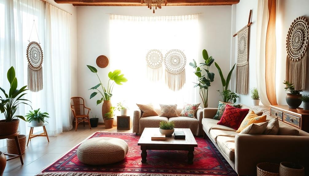 chic bohemian rental decor