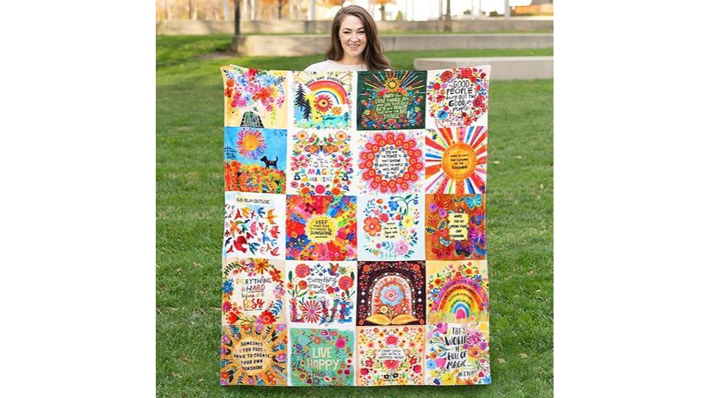 colorful floral patchwork blanket