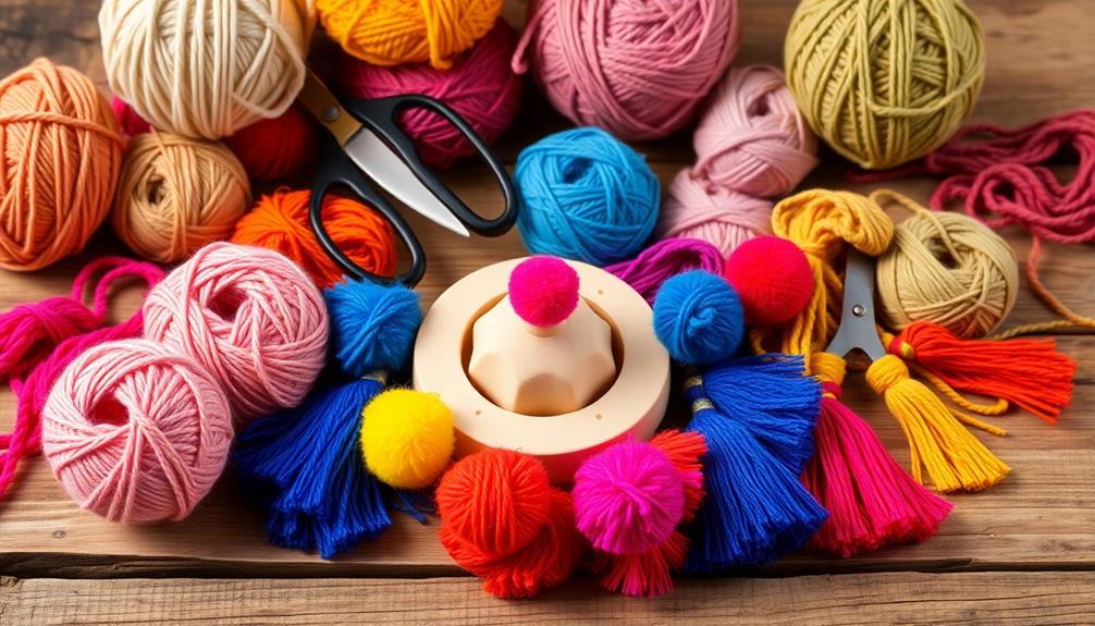 crafting colorful yarn balls