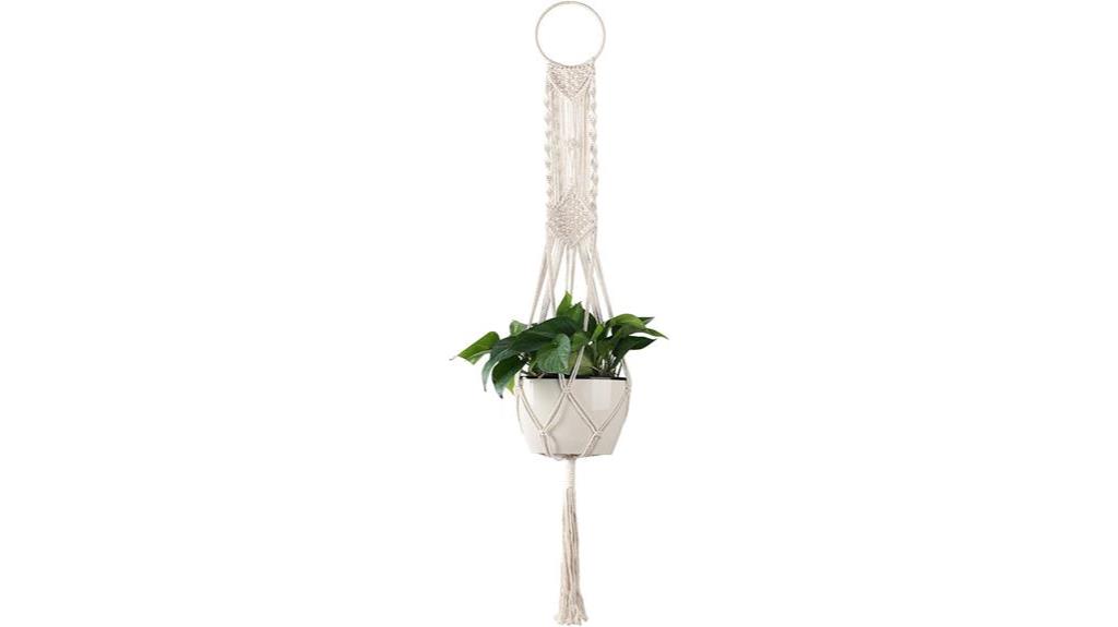 cream macrame plant hanger