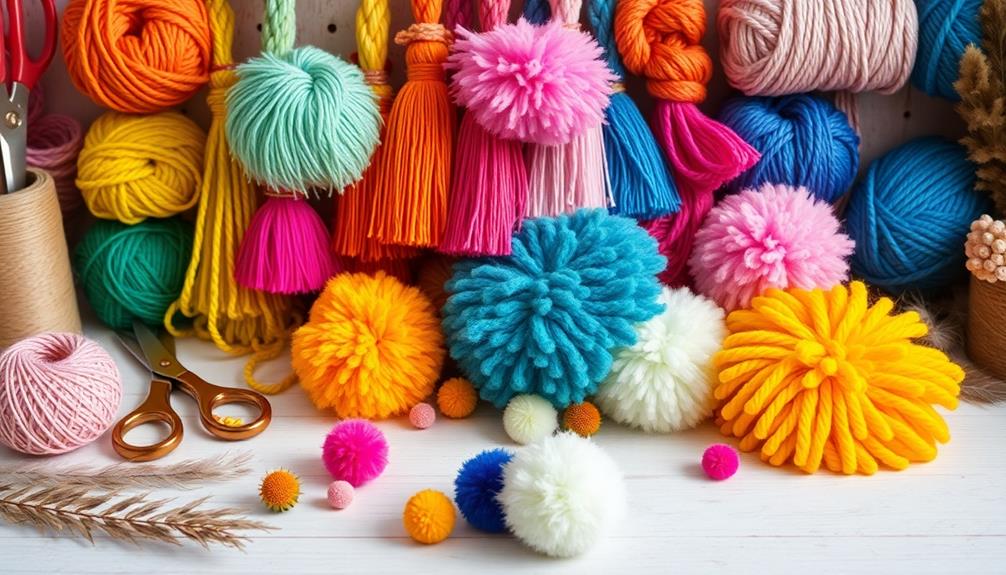 create boho tassels pompoms