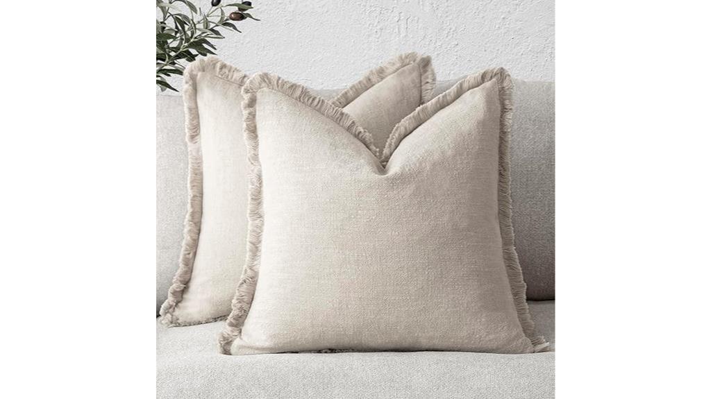 decorative linen fringe pillows