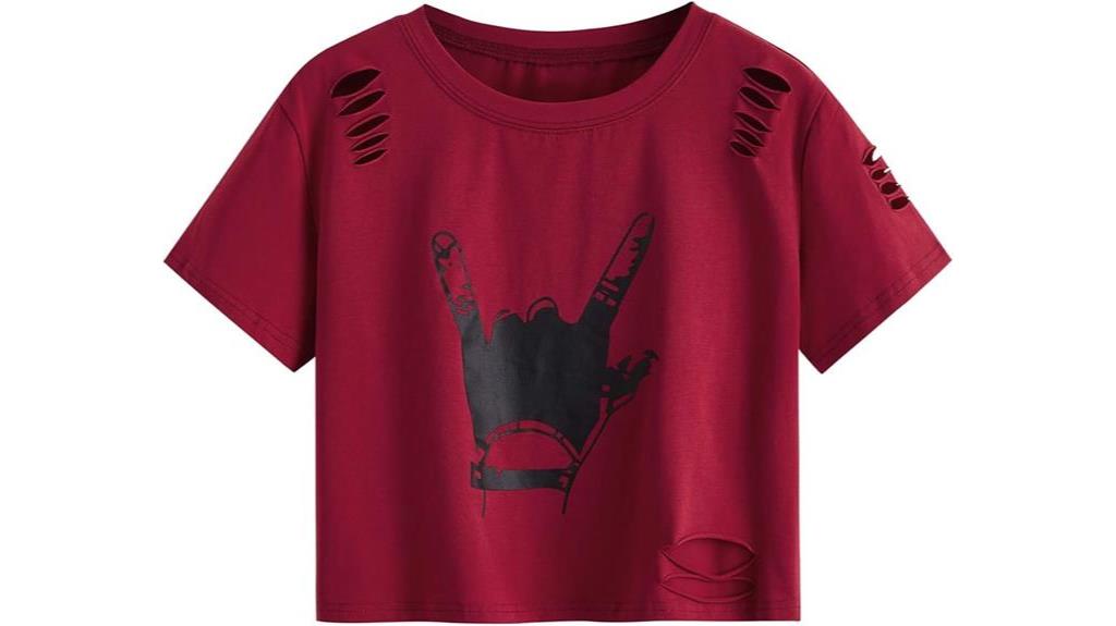 distressed graphic crop top