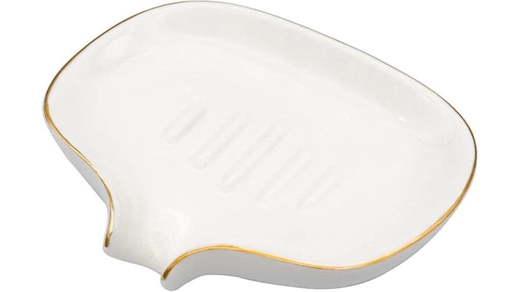 elegant gold edged soap dish