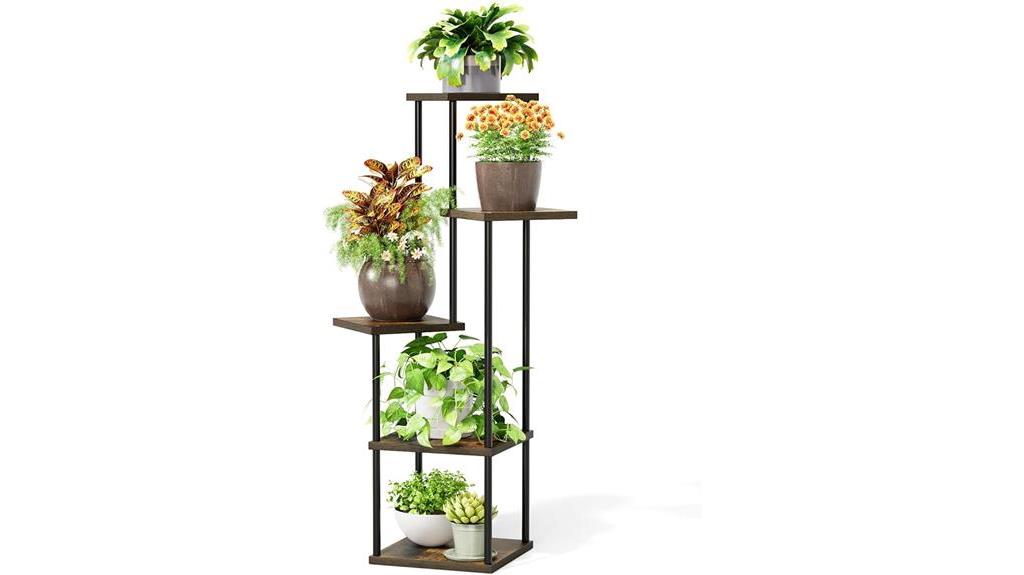 five tier metal plant stand