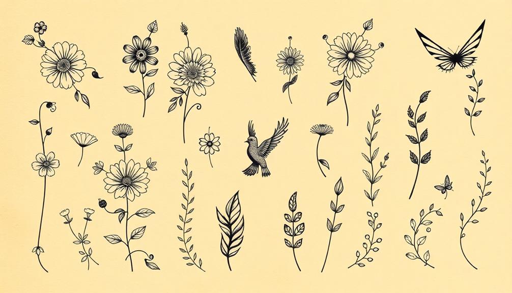 floral and fauna tattoos