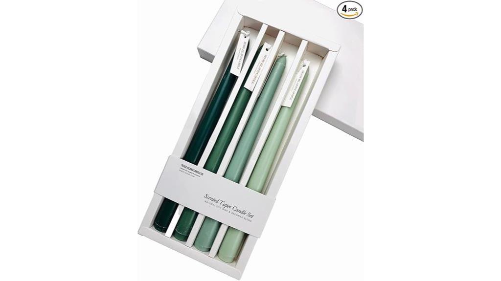 green ombre taper candles